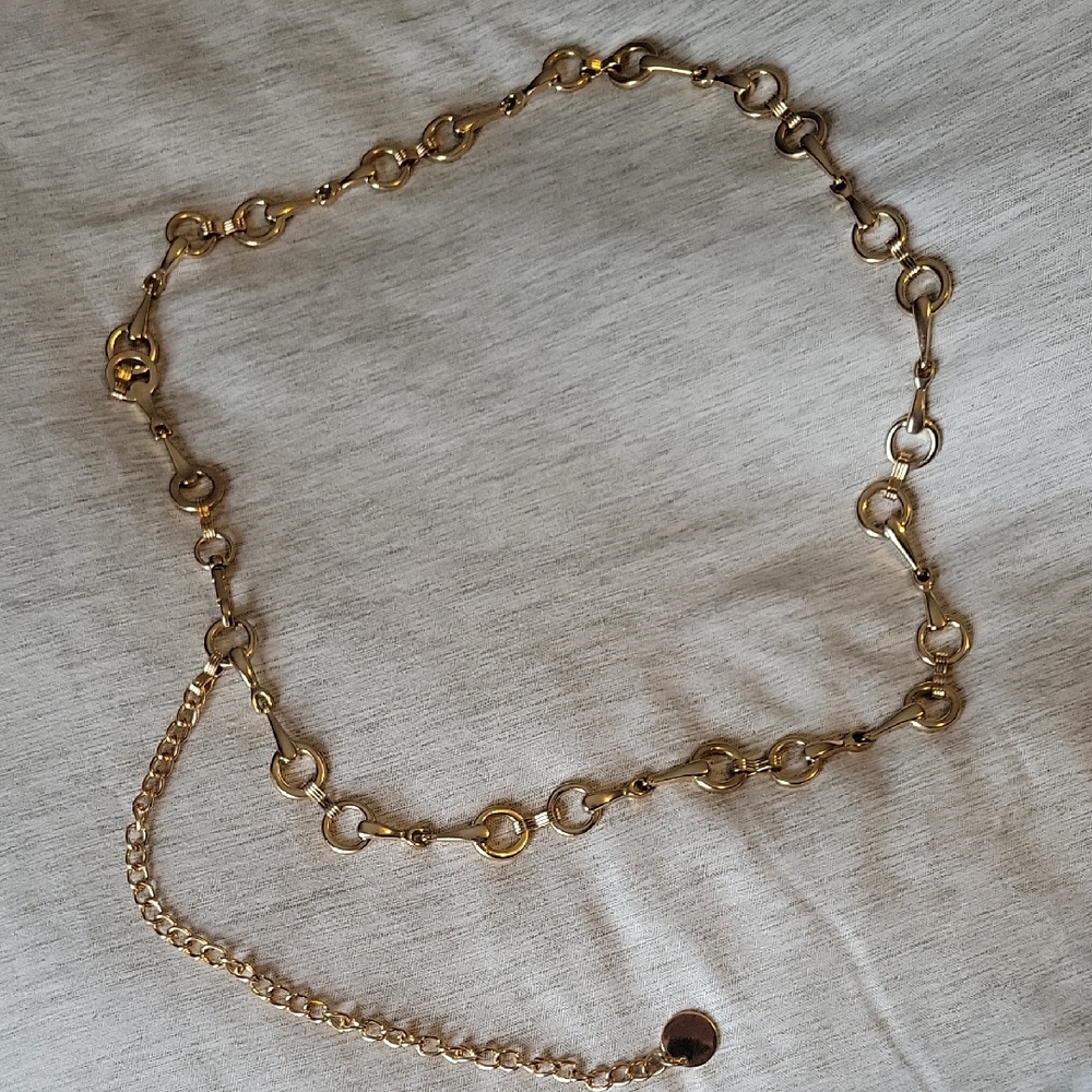 Adjustable Gold Snaffle Bit Belt